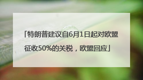 特朗普建议自6月1日起对欧盟征收50%的关税，欧盟回应